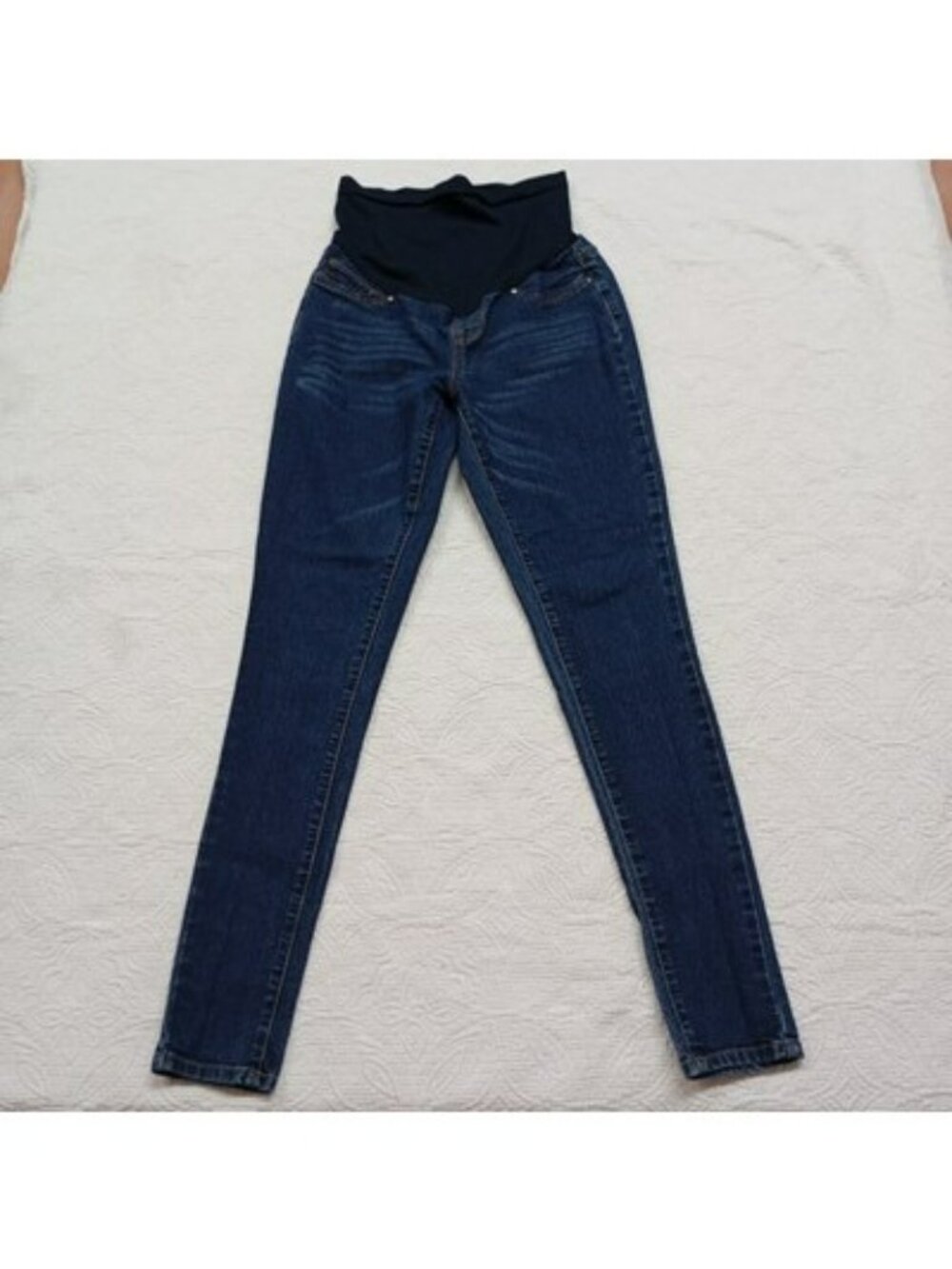 Hybrid & Company Maternity Skinny Jeans With Stretch Panel Small Dark Blue